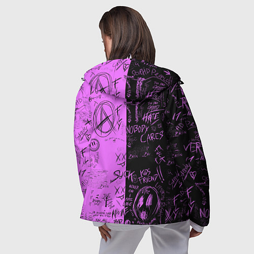 Женская ветровка Dead inside purple black / 3D-Белый – фото 4