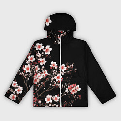 Женская ветровка Цветущая сакура - белые и красные