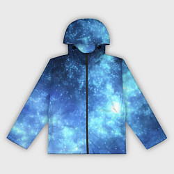 Ветровка с капюшоном женская Яркие звёзды в космосе, цвет: 3D-черный