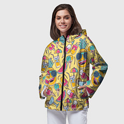 Ветровка с капюшоном женская Летний позитив, цвет: 3D-черный — фото 2