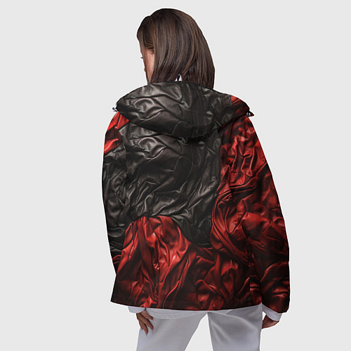 Женская ветровка Black red texture / 3D-Белый – фото 4
