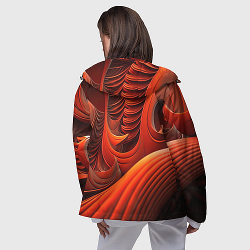 Женская ветровка Оранжевая абстракция / 3D-Черный – фото 4