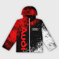 Ветровка с капюшоном женская Ауди - красный и белый, цвет: 3D-белый