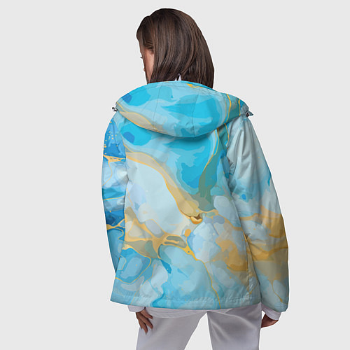 Женская ветровка Лазурь с золотом / 3D-Белый – фото 4
