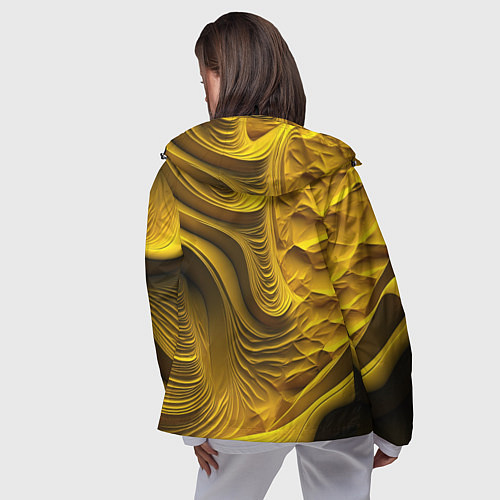 Женская ветровка Объемная желтая текстура / 3D-Черный – фото 4