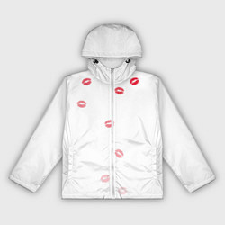 Женская ветровка Следы поцелуев губы