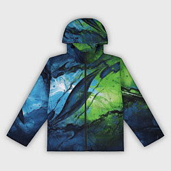 Женская ветровка Green blue abstract