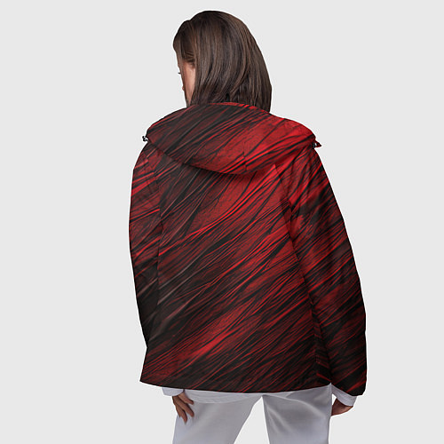 Женская ветровка Black red texture / 3D-Черный – фото 4
