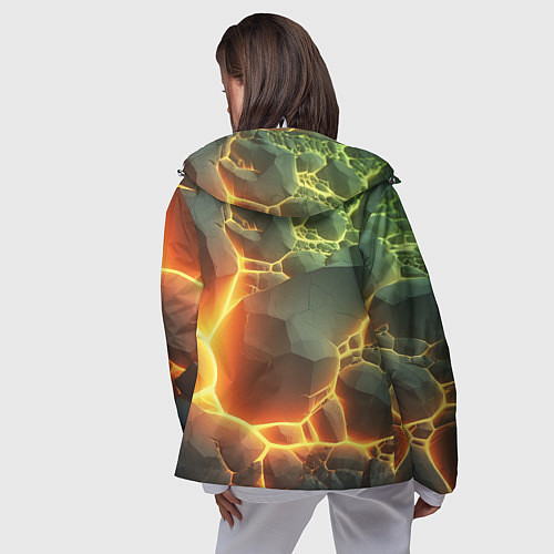 Женская ветровка Валуны в лаве / 3D-Белый – фото 4