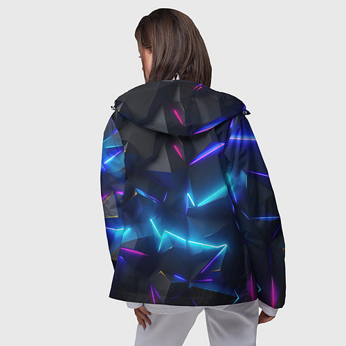 Женская ветровка Разлом неоновых плит / 3D-Белый – фото 4