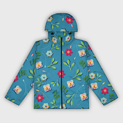 Женская ветровка Цветы и зеленые веточки