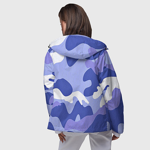 Женская ветровка Камуфляжный узор голубой / 3D-Черный – фото 4