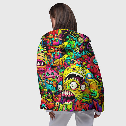 Женская ветровка Психоделические монстры / 3D-Черный – фото 4