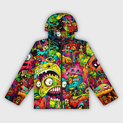 Ветровка с капюшоном женская Психоделические монстры, цвет: 3D-черный