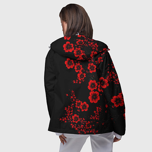 Женская ветровка Ducati - red flowers / 3D-Белый – фото 4