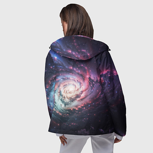 Женская ветровка Спиральная галактика в космосе / 3D-Черный – фото 4