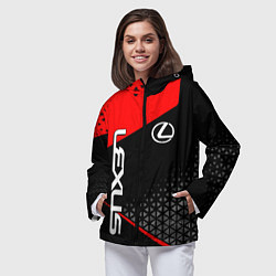 Ветровка с капюшоном женская Lexus - red sportwear, цвет: 3D-черный — фото 2