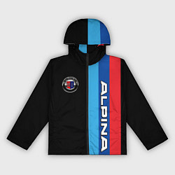 Ветровка с капюшоном женская Alpina - полосы бмв, цвет: 3D-черный