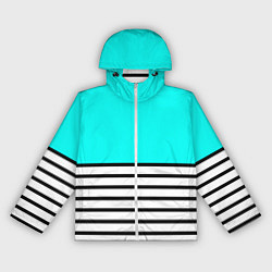 Женская ветровка Полосатый ярко-голубой