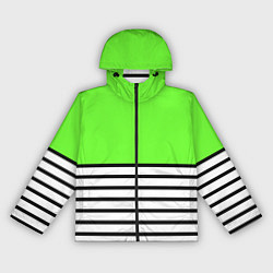 Женская ветровка Полосатый ярко-салатовый