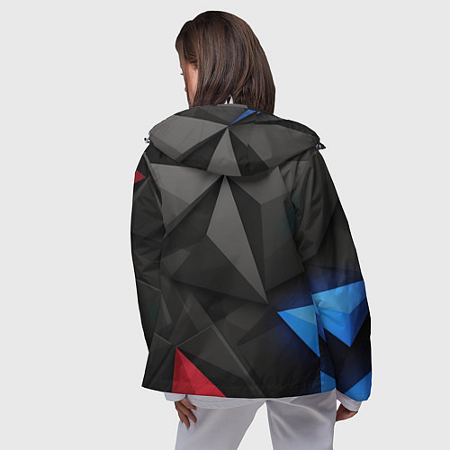 Женская ветровка Black blue red elements / 3D-Белый – фото 4