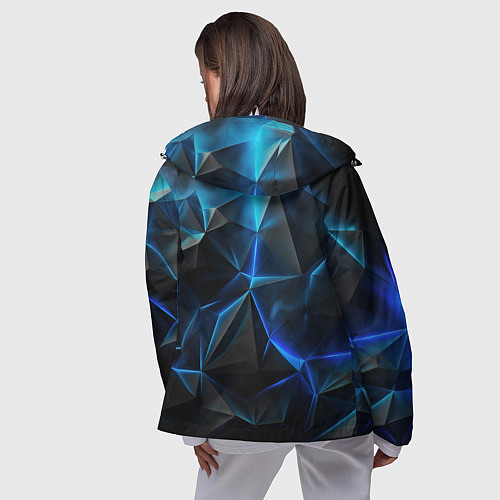 Женская ветровка Blue abstract ice / 3D-Белый – фото 4