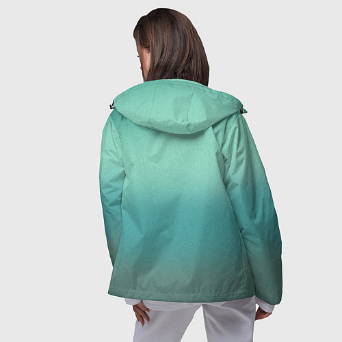 Женская ветровка Бирюзовый цвет морской волны / 3D-Черный – фото 4