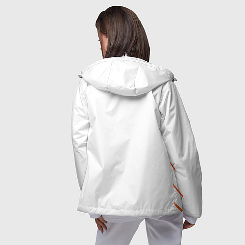 Женская ветровка Рыжий хитрый мультяшный кот / 3D-Белый – фото 4
