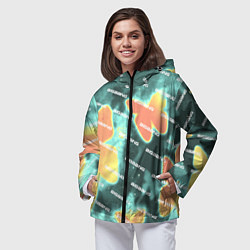 Ветровка с капюшоном женская Big Bang Бабочки, цвет: 3D-черный — фото 2