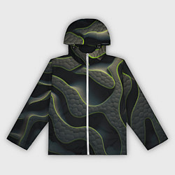 Ветровка с капюшоном женская Объемная темная текстура, цвет: 3D-белый