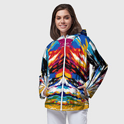 Ветровка с капюшоном женская Vanguard abstraction - vogue - art, цвет: 3D-белый — фото 2