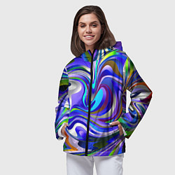 Ветровка с капюшоном женская Цветомузыка настроения, цвет: 3D-черный — фото 2