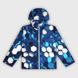 Женская ветровка Cyber hexagon Blue