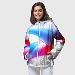 Ветровка с капюшоном женская Футболка Россия, цвет: 3D-белый — фото 2