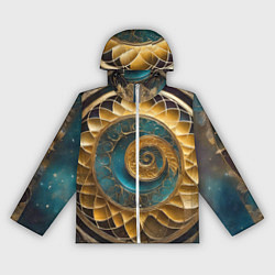 Женская ветровка Синий золотой водоворот декоративный орнамент