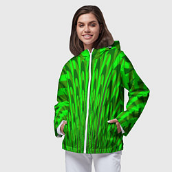 Ветровка с капюшоном женская Травяные стрелы, цвет: 3D-белый — фото 2