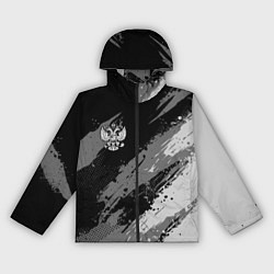Ветровка с капюшоном женская Герб РФ - монохромный, цвет: 3D-черный
