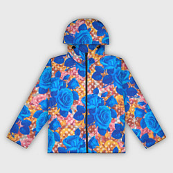 Женская ветровка Цветочный разноцветный узор с розами