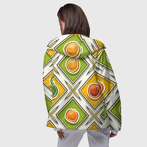 Женская ветровка Fruits and berries pattern / 3D-Черный – фото 4