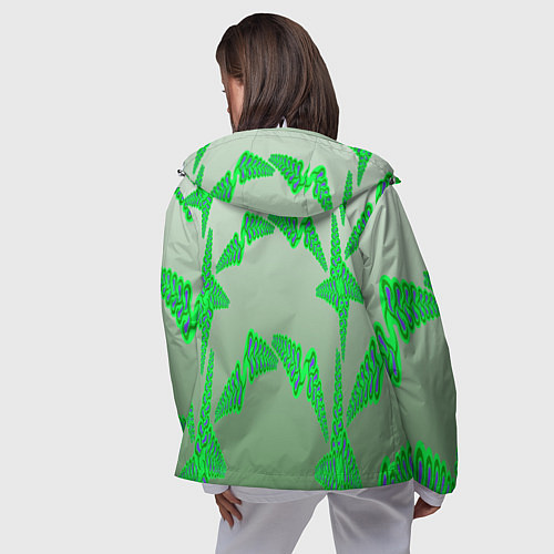 Женская ветровка Растительный паттерн / 3D-Белый – фото 4