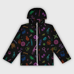 Женская ветровка Оружие - цветной на чёрном