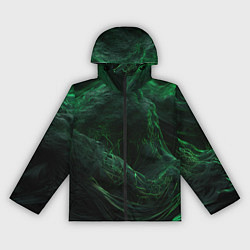 Ветровка с капюшоном женская Темно зеленая абстракция, цвет: 3D-черный