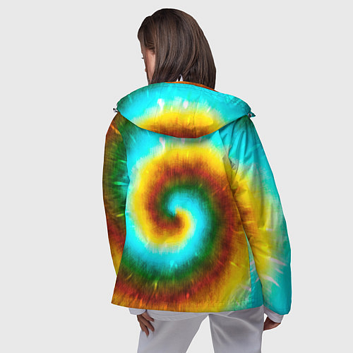 Женская ветровка Тай-дай коричневый / 3D-Белый – фото 4