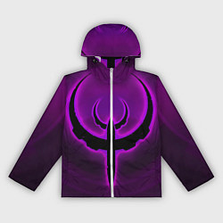 Ветровка с капюшоном женская Quake фиолетовый, цвет: 3D-белый