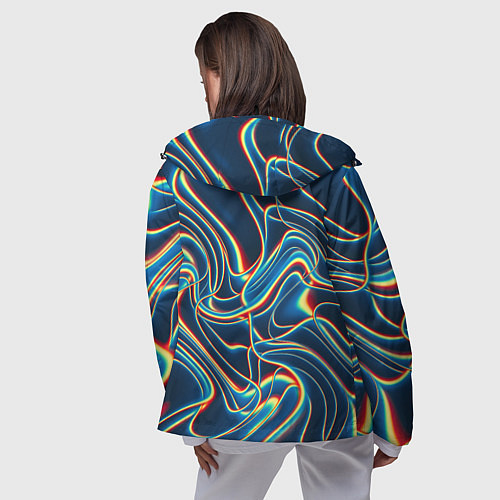 Женская ветровка Abstract waves / 3D-Черный – фото 4