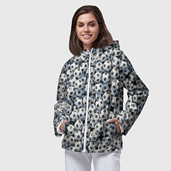 Ветровка с капюшоном женская Узор с мячиками, цвет: 3D-белый — фото 2