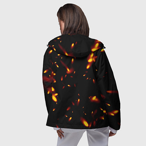 Женская ветровка Разлетающиеся искры пламени / 3D-Черный – фото 4