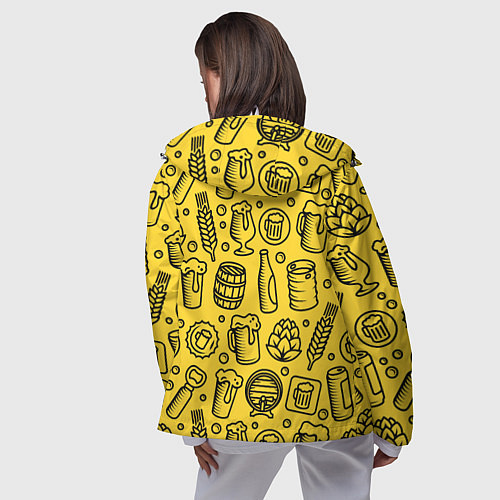 Женская ветровка Пиво и аксессуары - жёлтый / 3D-Белый – фото 4
