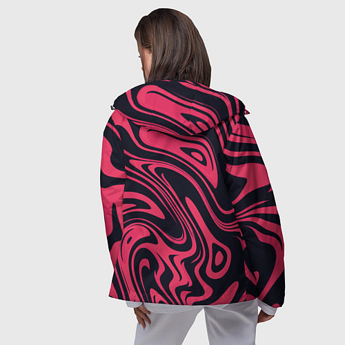 Женская ветровка Абстракция чёрно-розовый / 3D-Черный – фото 4