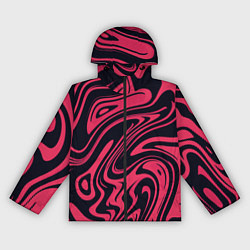 Женская ветровка Абстракция чёрно-розовый